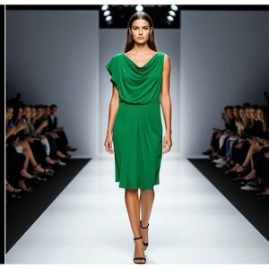 VINCE CAMUTO‎ GREEN FAUX WRAP DRESS WOMENS SIZE 6